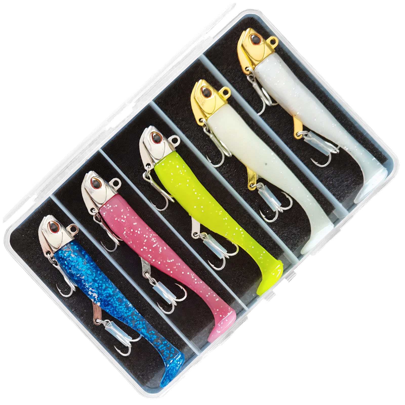 Morisho Jig Head Worm Lumerous Glitter Fish Fishing Flooder Seabass Magochi Swordfish Blue Fish Storage Case Included 5 Pieces Assortment Set
Morisho Jig Head Worm Lumerous Glitter Fish Fishing Flooder Seabass Magochi Swordfish Blue Fish Storage Case Included 5 Pieces Assortment Set
