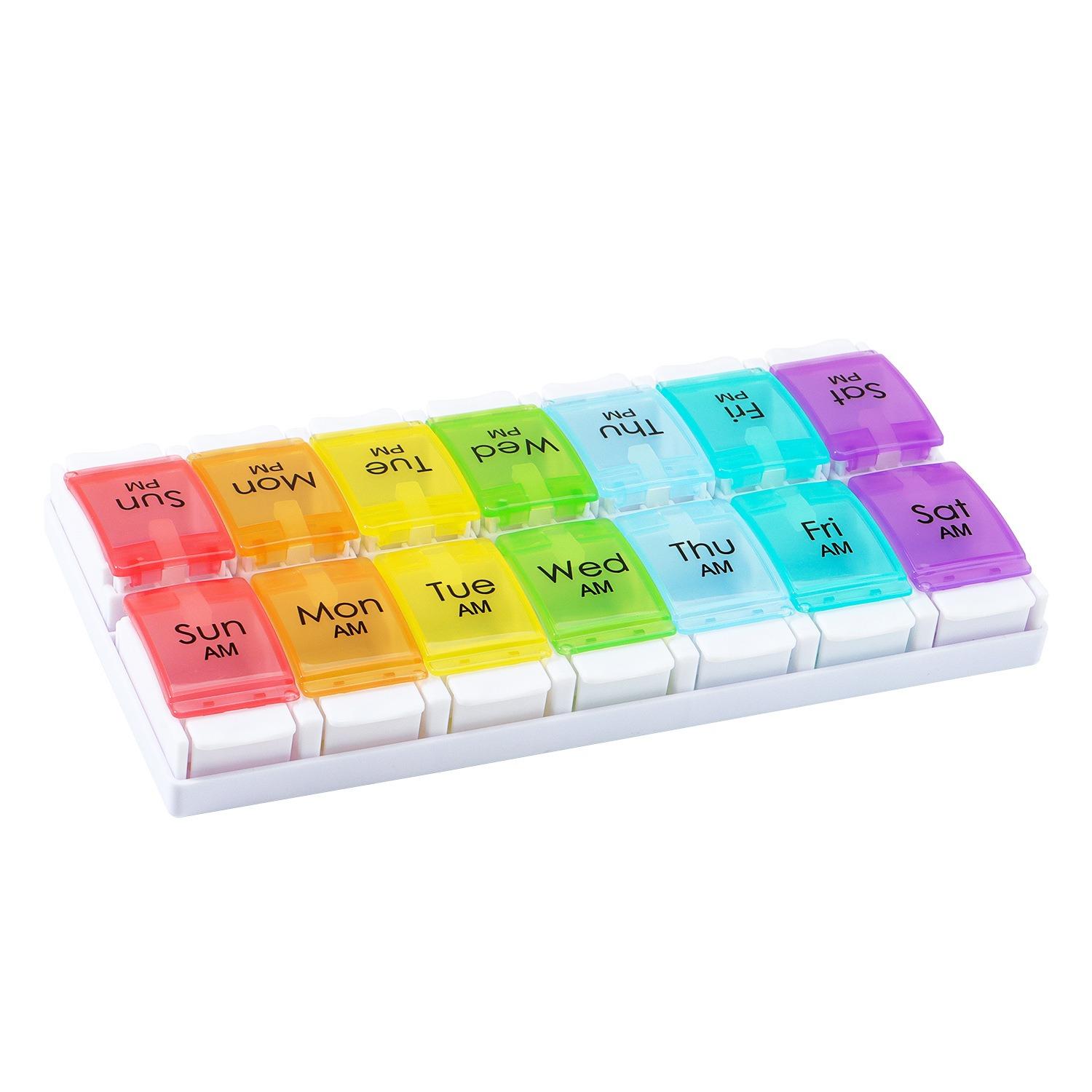 New Hot Large Weekly Pill Box Organizer 2 Times A Day Pill Case 14 Compartments Pill Dispenser Big Vitamin Supplements Fish Oil
New Hot Large Weekly Pill Box Organizer 2 Times A Day Pill Case 14 Compartments Pill Dispenser Big Vitamin Supplements Fish Oil