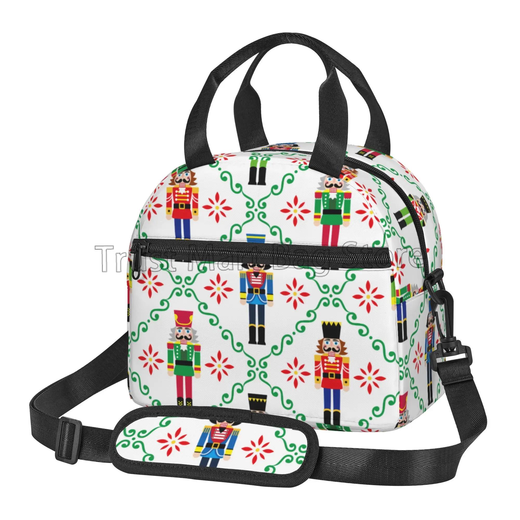 Christmas Nutcrackers Print Insulated Lunch Bag Portable Large Bento Pouch Reusable Thermal Tote Bags with Shoulder Strap
Christmas Nutcrackers Print Insulated Lunch Bag Portable Large Bento Pouch Reusable Thermal Tote Bags with Shoulder Strap