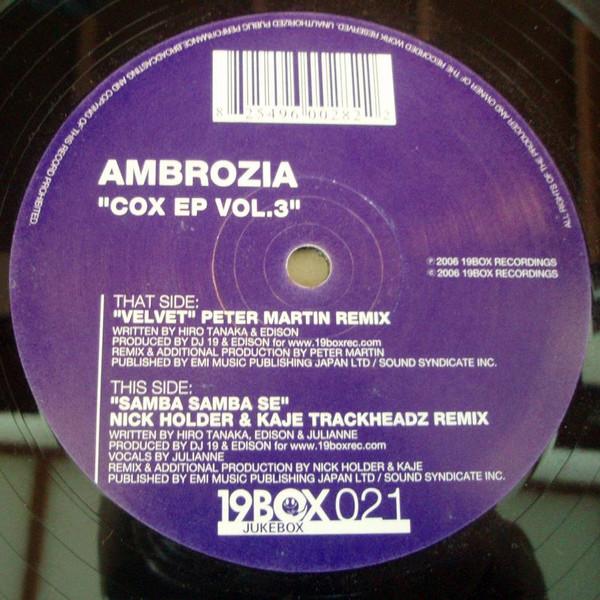 12inch Record AMBROZIA - Cox EP Vol. 3 19BOX021 19Box Recording 2006 Japan Dance & Electronica Used
12inch Record AMBROZIA - Cox EP Vol. 3 19BOX021 19Box Recording 2006 Japan Dance & Electronica Used