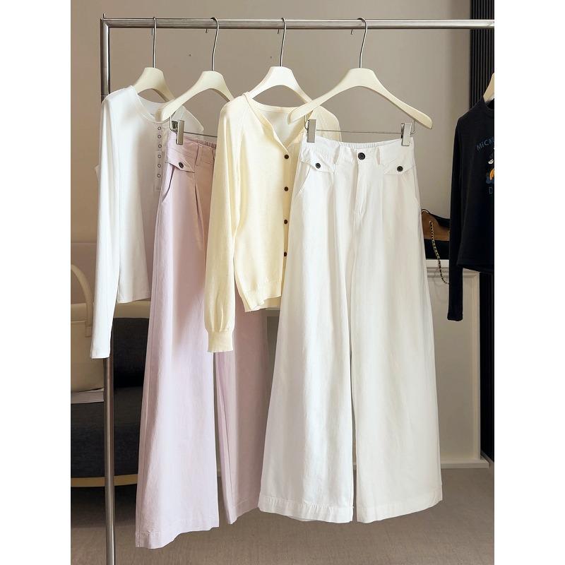 Spring and autumn new elastic high-waisted washed cotton wide-leg pants women s loose and thin versatile casual straight-leg pants M белый
Spring and autumn new elastic high-waisted washed cotton wide-leg pants women s loose and thin versatile casual straight-leg pants M белый