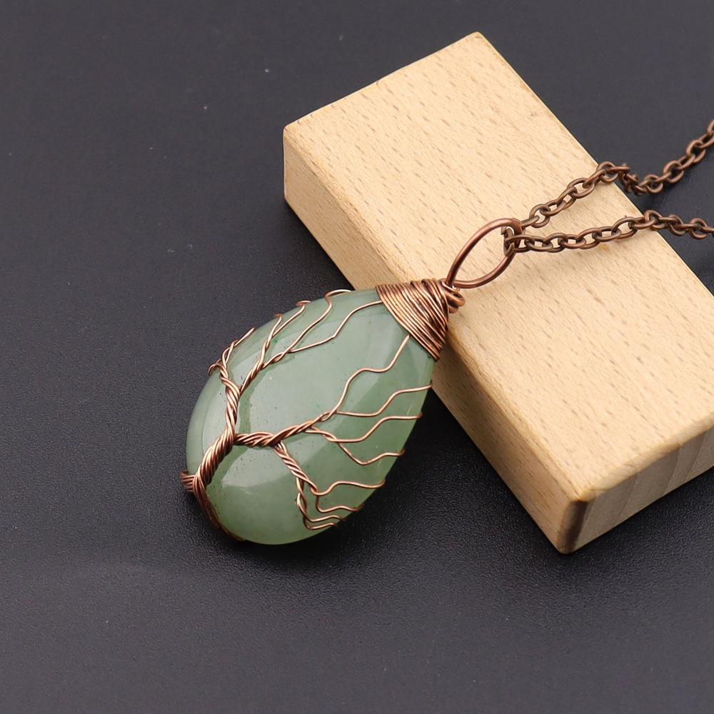 Natural Stone Crystal Agate Water Drop Winding Silk Tree Of Life Pendant Necklace Sweater Chain Water Drop Rough Stone N780
Natural Stone Crystal Agate Water Drop Winding Silk Tree Of Life Pendant Necklace Sweater Chain Water Drop Rough Stone N780