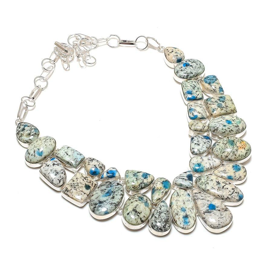 Natural K2 Blue Azurite Gemstone 925 Sterling Silver Jewelry Necklace 18 AN-2214
Natural K2 Blue Azurite Gemstone 925 Sterling Silver Jewelry Necklace 18 AN-2214