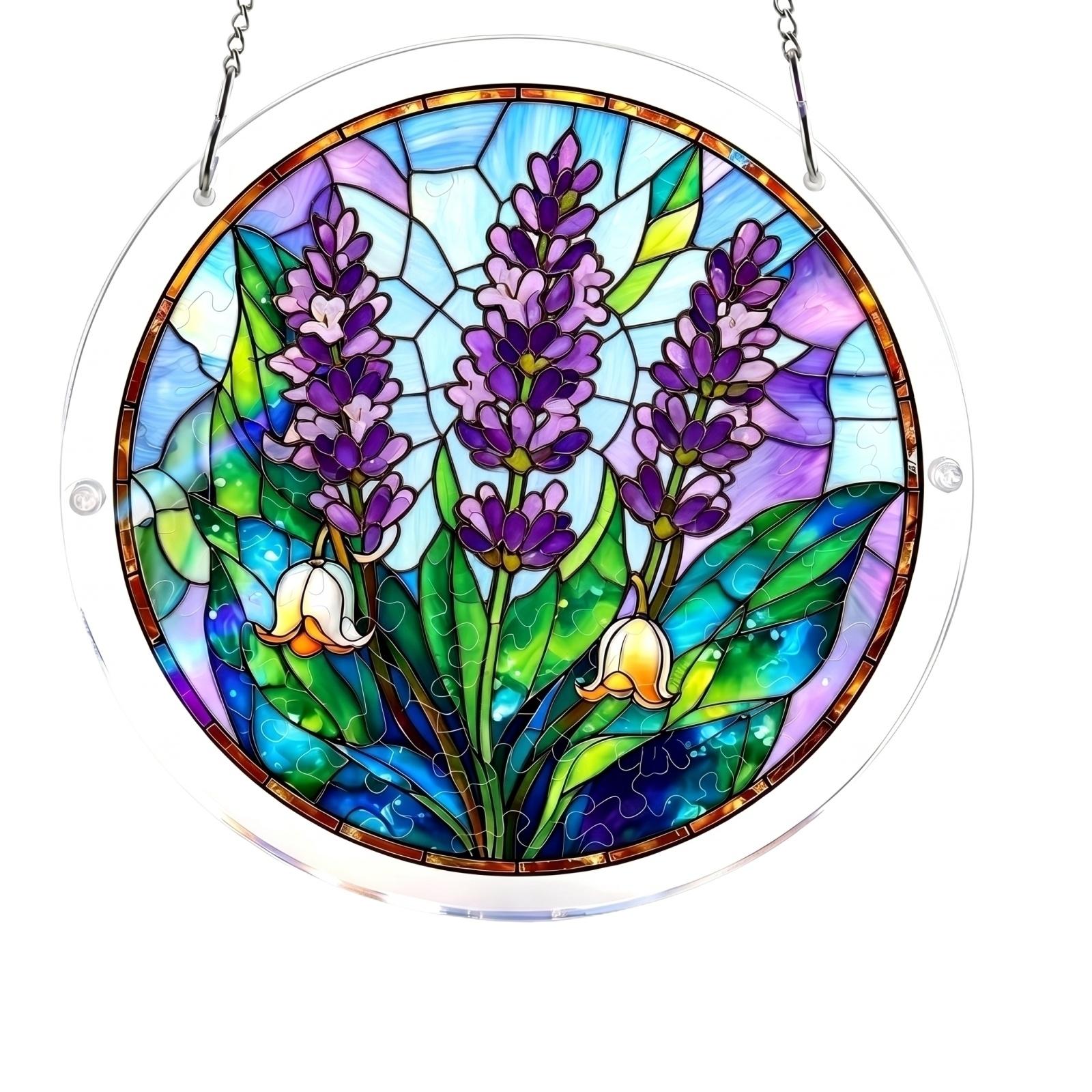 83 Piece Stained Glass Window Hanging Panel Suncatcher Home Decoration Floral Design with Chain for Indoor Display and Gift one size
83 Piece Stained Glass Window Hanging Panel Suncatcher Home Decoration Floral Design with Chain for Indoor Display and Gift one size