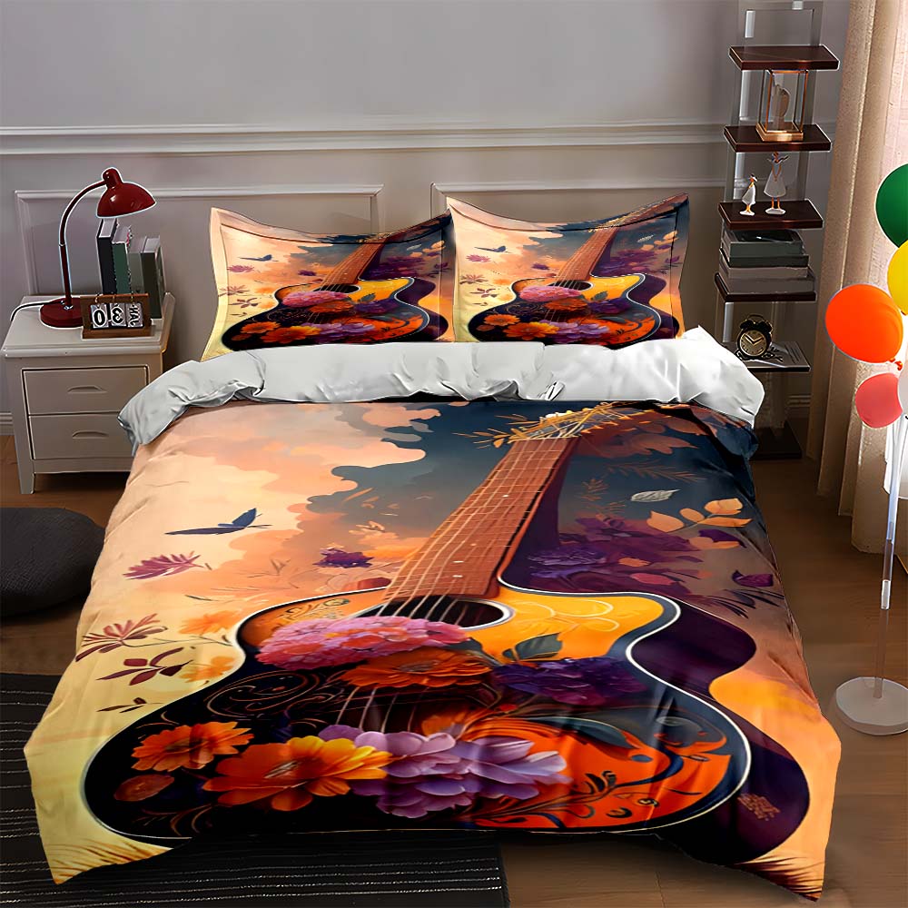 Floral guitar artwork. Bedding Duvet cover sets Duvet covers Pillowcases gifts (1 * Duvet Cover 2 * Pillowcases, without duvet insert) 135x200cm
Floral guitar artwork. Bedding Duvet cover sets Duvet covers Pillowcases gifts (1 * Duvet Cover 2 * Pillowcases, without duvet insert) 135x200cm