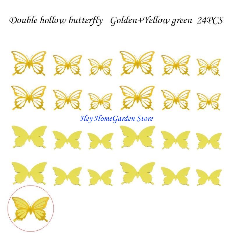 C63B for Butterfly Wall Stickers Hollow for Butterfly Decoration for Room Door Window Wedding Party Golden Double Layer Color
C63B for Butterfly Wall Stickers Hollow for Butterfly Decoration for Room Door Window Wedding Party Golden Double Layer Color