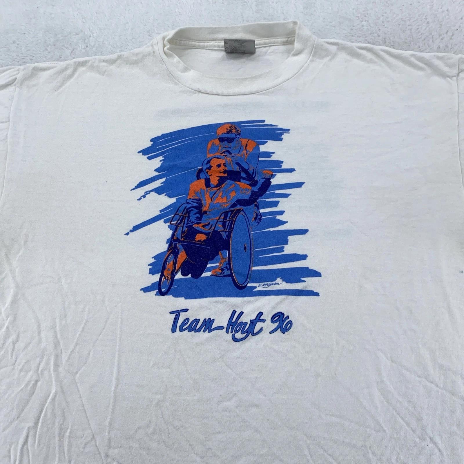 VINTAGE Team Hoyt T-Shirt Mens XL White Wheelchair Race Graphic 1996 Boston 90s S
VINTAGE Team Hoyt T-Shirt Mens XL White Wheelchair Race Graphic 1996 Boston 90s S