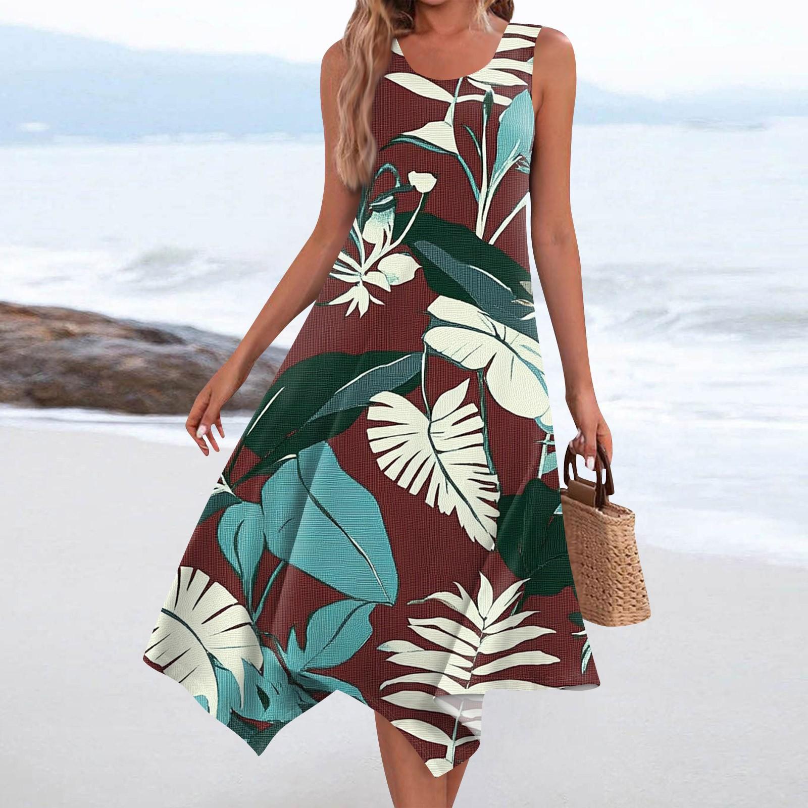 Жіноча повсякденна модна сукня міді з круглим вирізом і квітковим принтом без рукавів із нерівним подолом S Темно-синій
Жіноча повсякденна модна сукня міді з круглим вирізом і квітковим принтом без рукавів із нерівним подолом S Темно-синій