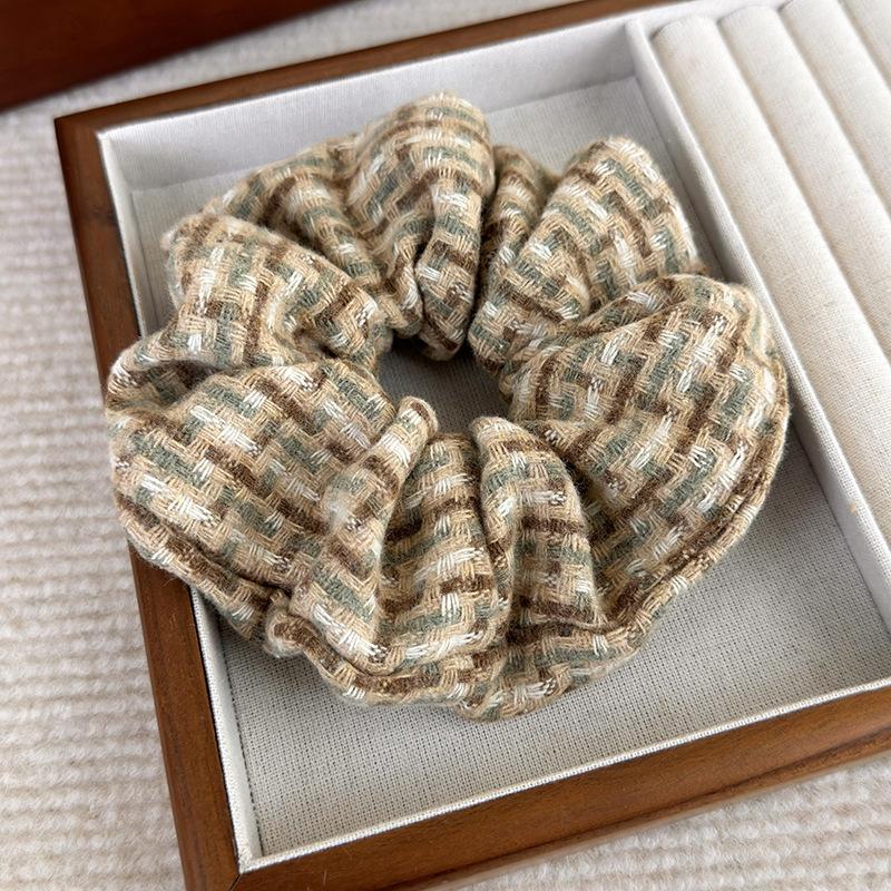 Ретро Клетчатый Твидовый Ободок Головная Веревка для Женщины Девушки Простой Темпераментная Повязка на Голову Обруч для Волос Модная Резинка для Волос Аксессуары для Волос Новинка