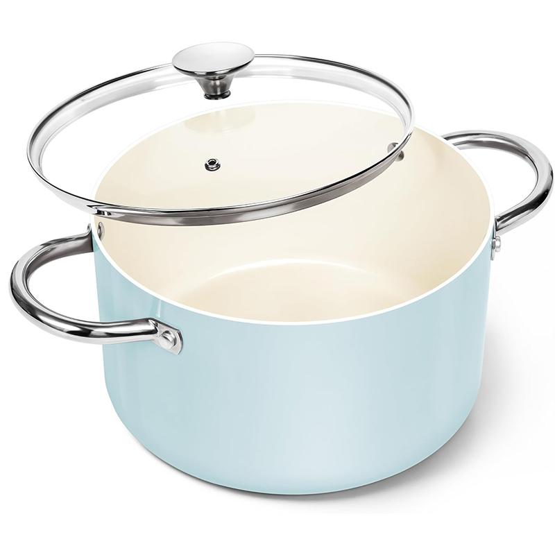 MICHELANGELO Stock Pot with Lid Nonstick Cooking Pot 6 Quart Soup Pot with Ceramic Coating Induction Compatible Kitchen Cookware синій
MICHELANGELO Stock Pot with Lid Nonstick Cooking Pot 6 Quart Soup Pot with Ceramic Coating Induction Compatible Kitchen Cookware синій