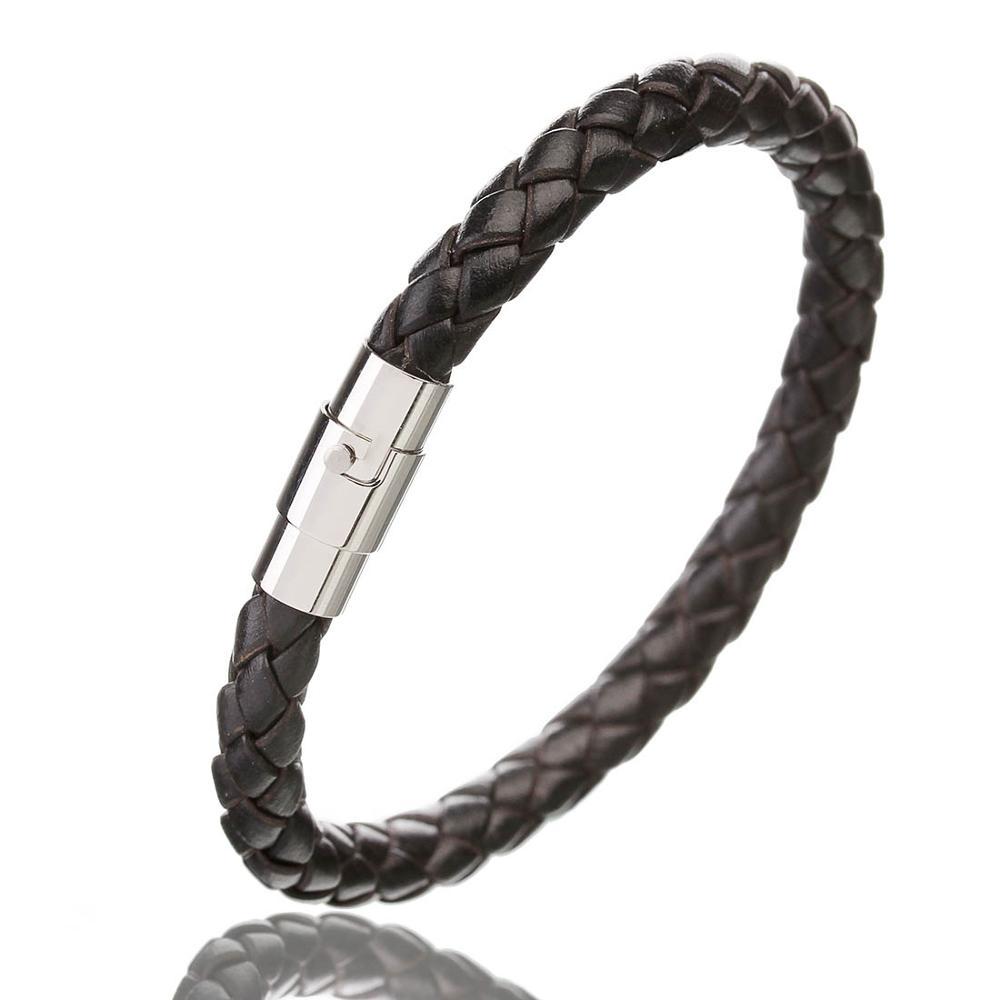 Genuine Leather Bracelet Men Stainless Steel Magnetic Clasp Handmade Men Bracelets Bangles Braided Leather Bracelet Wholesale 19cm
Genuine Leather Bracelet Men Stainless Steel Magnetic Clasp Handmade Men Bracelets Bangles Braided Leather Bracelet Wholesale 19cm