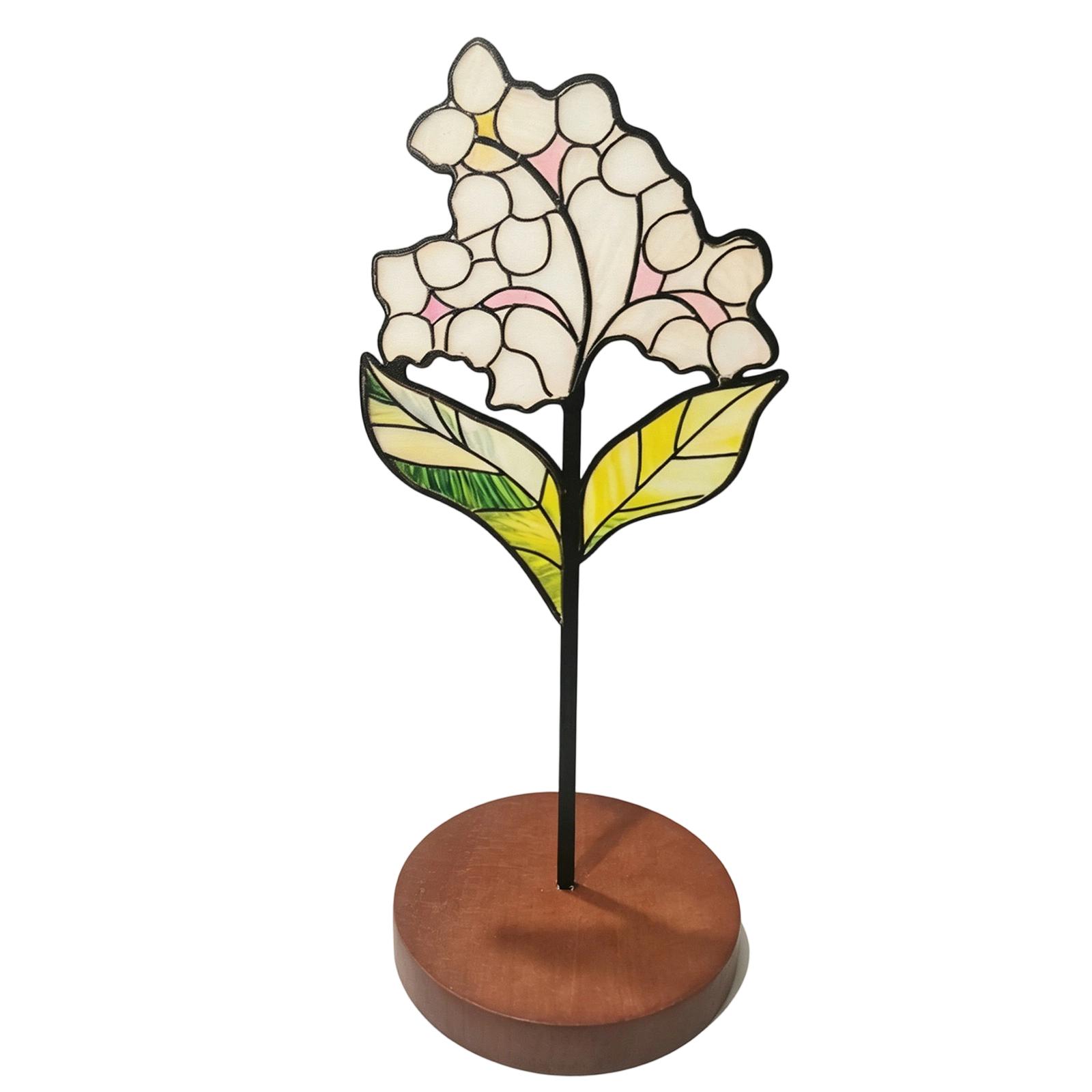 Stained Glass Flower Ornament Decorative Tabletop Art Metal Stand with Wooden Base for Home Office Desk Decoration One Size
Stained Glass Flower Ornament Decorative Tabletop Art Metal Stand with Wooden Base for Home Office Desk Decoration One Size