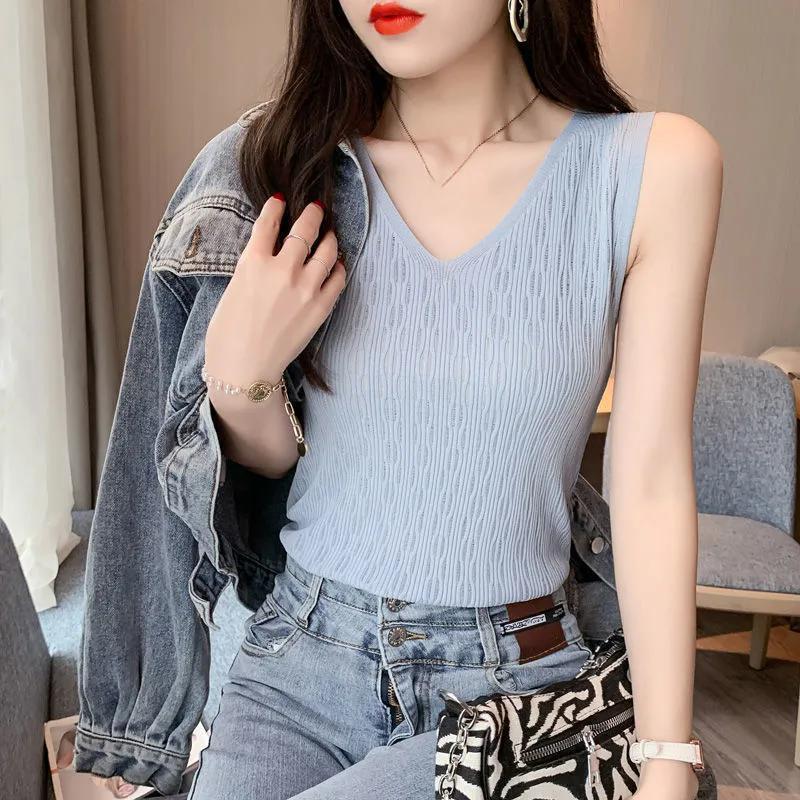 WTEMPO Женские свободные трикотажные майки с V-образным вырезом, весна-лето, однотонные эластичные жилеты-камизолы, короткие трикотажные базовые жилеты большого размера S синий
WTEMPO Женские свободные трикотажные майки с V-образным вырезом, весна-лето, однотонные эластичные жилеты-камизолы, короткие трикотажные базовые жилеты большого размера S синий