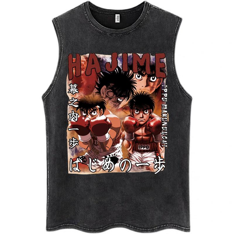 Anime Hajime No Ippo Kamogawa Boxing Gym Washed Tank Tops Men Women Makunouchi Takamura KGB Oversized T Shirts 3XL
Anime Hajime No Ippo Kamogawa Boxing Gym Washed Tank Tops Men Women Makunouchi Takamura KGB Oversized T Shirts 3XL
