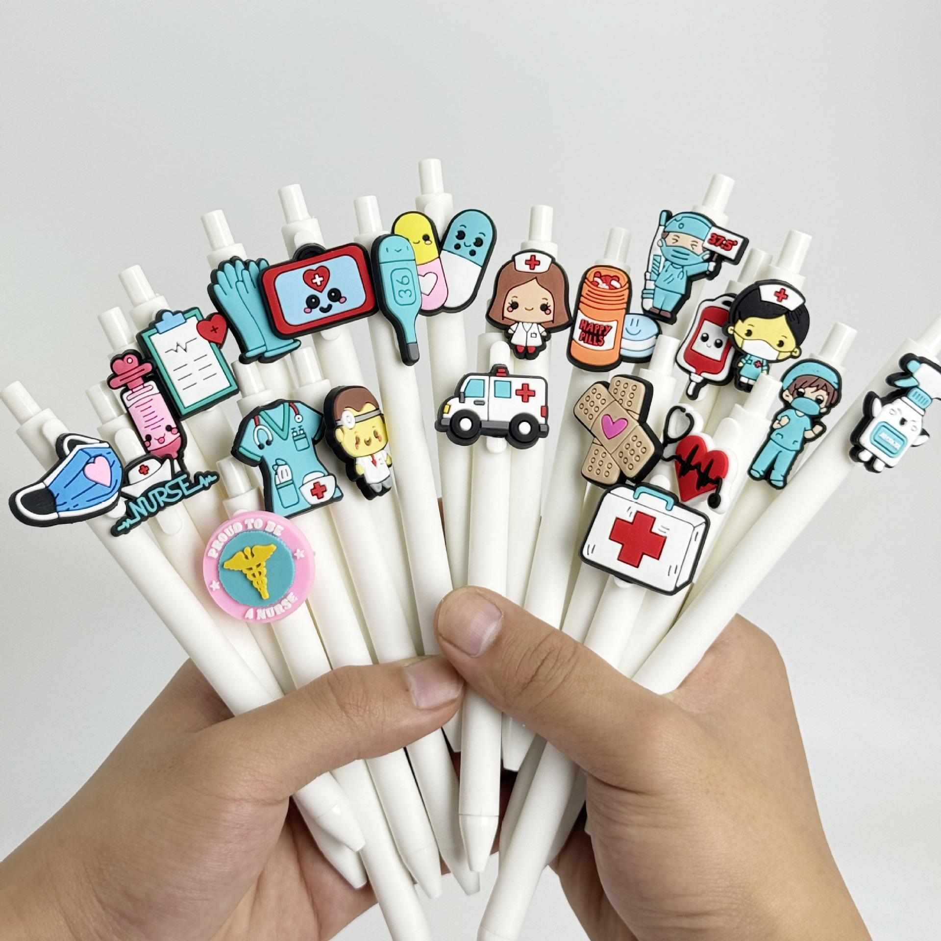 10Pcs Nurse Doctor Theme PVC Soft Gel Pen - Assorted Medical Cartoon Designs, Durable Plastic Pens for Office & Hospital Use - Fun Gift for Healthcare Random style 10Pcs
10Pcs Nurse Doctor Theme PVC Soft Gel Pen - Assorted Medical Cartoon Designs, Durable Plastic Pens for Office & Hospital Use - Fun Gift for Healthcare Random style 10Pcs