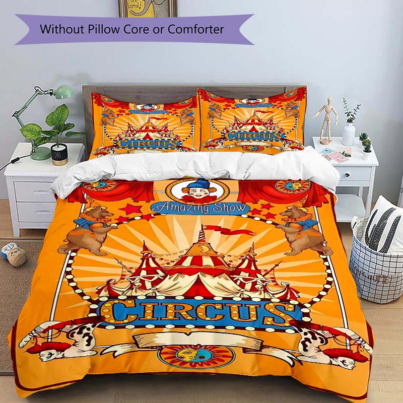 3pcs Circus Carnival Amazing Show Bedding Set - Includes One Quilt Cover and Two Pillowcases (No Core) - Home Decor, Festival Gift, Polyester Fabric, 135x200cm
3pcs Circus Carnival Amazing Show Bedding Set - Includes One Quilt Cover and Two Pillowcases (No Core) - Home Decor, Festival Gift, Polyester Fabric, 135x200cm