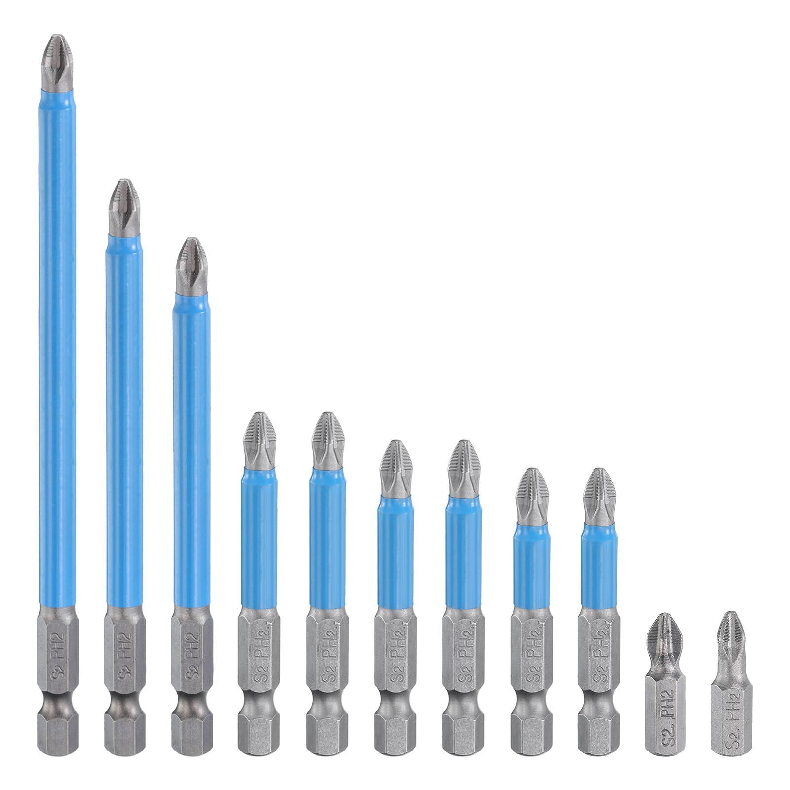 uxcell Screwdriver Bit S2 Hex Magnetic Power Drill Bits 12-Piece Set, PH2, Steel, 25-150mm Long, 1/4 Shank, Crosshead,
uxcell Screwdriver Bit S2 Hex Magnetic Power Drill Bits 12-Piece Set, PH2, Steel, 25-150mm Long, 1/4 Shank, Crosshead,