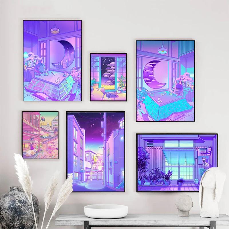 80s Vaporwave Style Wall Art Poster City Night Street Cat Canvas Painting Print Home Decoration Kawaii Room Decor Canvas Picture 8X12inch 20x30cm
80s Vaporwave Style Wall Art Poster City Night Street Cat Canvas Painting Print Home Decoration Kawaii Room Decor Canvas Picture 8X12inch 20x30cm