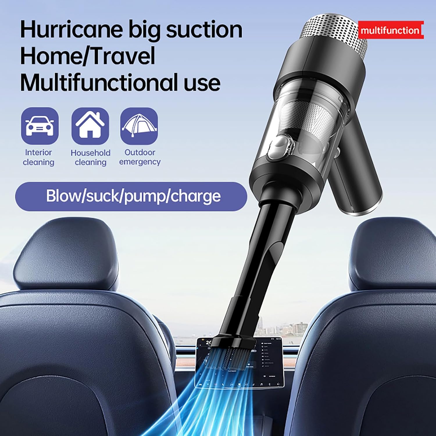Ручной Автомобильный Пылесос 16000 Па 7-в-1, Светодиодная Подсветка, Различные Насадки, Для Сухой и Влажной Уборки, Черный United States
Ручной Автомобильный Пылесос 16000 Па 7-в-1, Светодиодная Подсветка, Различные Насадки, Для Сухой и Влажной Уборки, Черный United States
