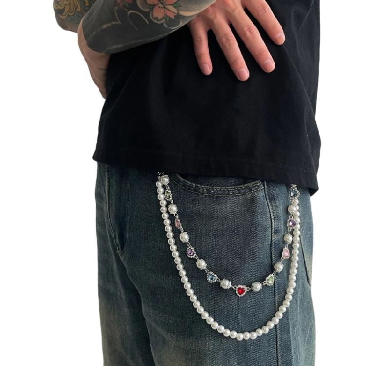 Punk Aesthetic Rhinestones Flower Pearls Accented Metal Jeans Chain Practical Lobster Clasp Closure Unisex Wallet Purse Decorative Link
Punk Aesthetic Rhinestones Flower Pearls Accented Metal Jeans Chain Practical Lobster Clasp Closure Unisex Wallet Purse Decorative Link