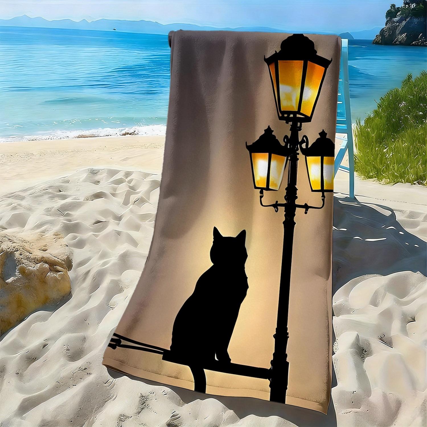 Cat silhouette with street lamp pattern polyester microfiber beach towel is highly absorbent, suitable swimming beach outings W30*H60(CM)
Cat silhouette with street lamp pattern polyester microfiber beach towel is highly absorbent, suitable swimming beach outings W30*H60(CM)