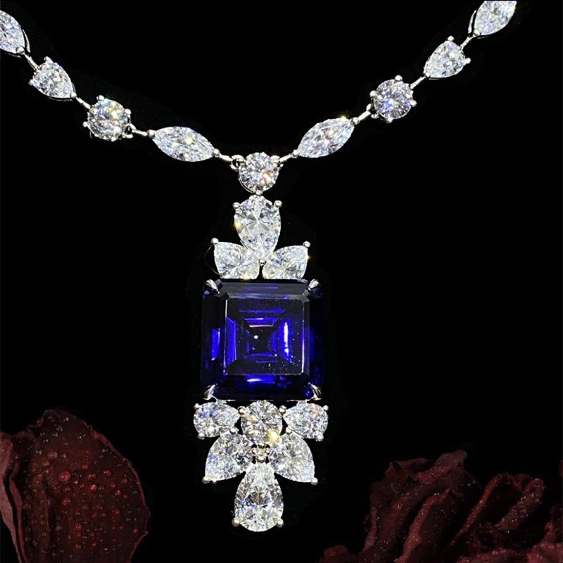 2024 Royal Blue Square Large Pendant Necklace - 925 Silver, 15x15mm, 43cm, European/American Style 925 Silver
2024 Royal Blue Square Large Pendant Necklace - 925 Silver, 15x15mm, 43cm, European/American Style 925 Silver