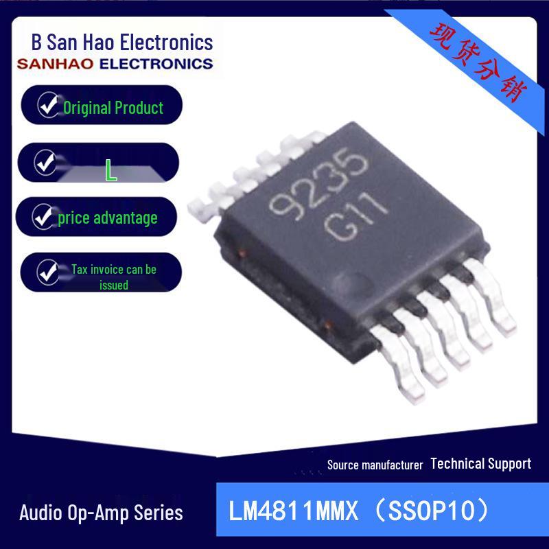 LM4811MMX Digital Volume Control 105mW Stereo Analog Headphone Amplifier - Brand New, Original
LM4811MMX Digital Volume Control 105mW Stereo Analog Headphone Amplifier - Brand New, Original