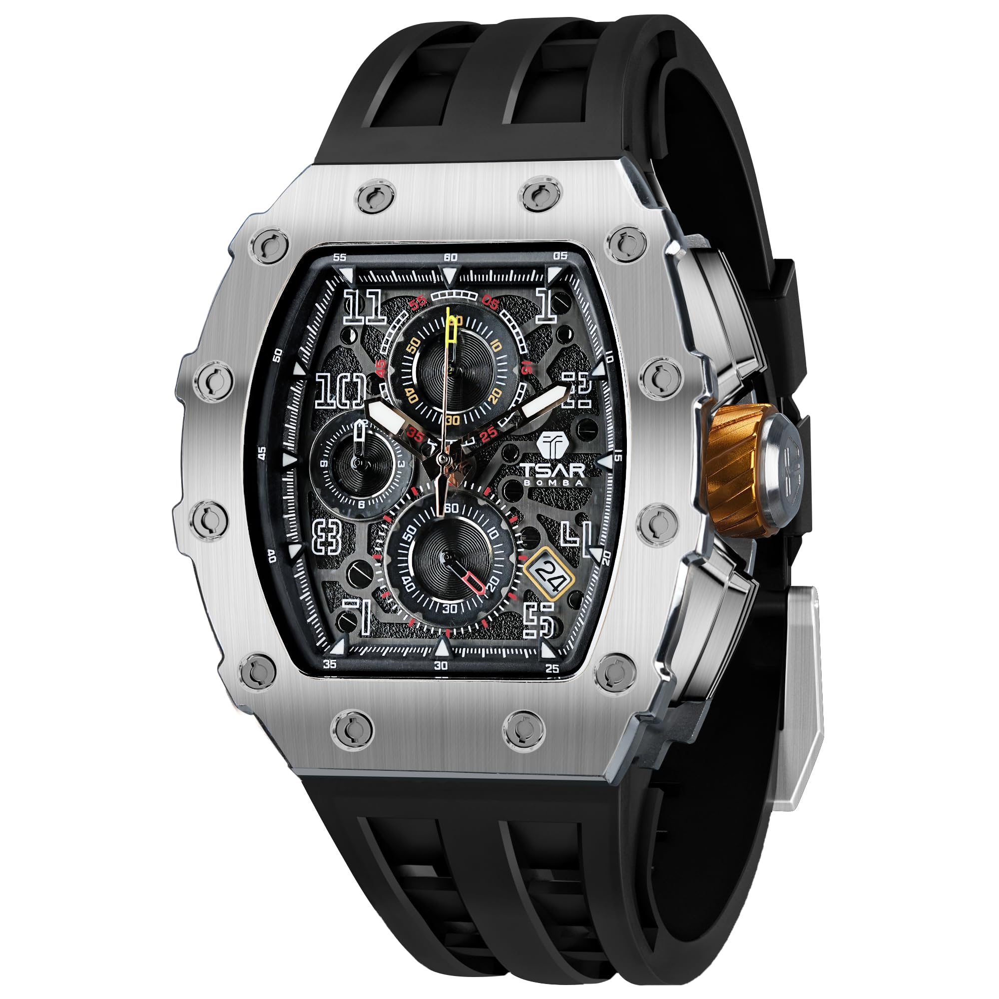 TSAR BOMBA Скелетон Механические Автоматические Часы с Керамическим Японским Тонно Силиконовые 50М Водонепроницаемые Люминесцентные Роскошные Часы для и Повседневной Носки Мужские
TSAR BOMBA Скелетон Механические Автоматические Часы с Керамическим Японским Тонно Силиконовые 50М Водонепроницаемые Люминесцентные Роскошные Часы для и Повседневной Носки Мужские