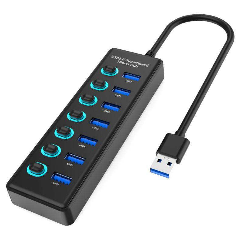 7-портовый USB 3.0 концентратор, совместимый с Mac OS Windows11/10/8, адаптер питания с независимым переключателем Cable length 1 meter
7-портовый USB 3.0 концентратор, совместимый с Mac OS Windows11/10/8, адаптер питания с независимым переключателем Cable length 1 meter
