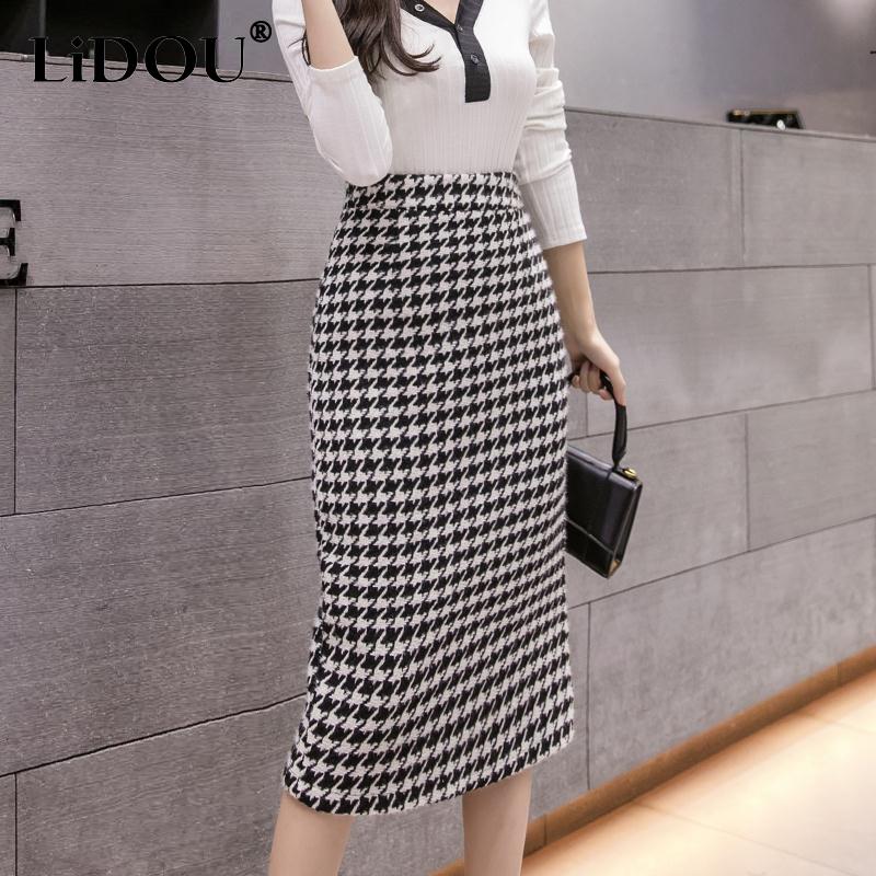 Autumn Winter Elegant Fashion Houndstooth Print Pencil Skirts Office Lady High Waist Temperament All-match Split Bodycon Skirt XXL кавовий
Autumn Winter Elegant Fashion Houndstooth Print Pencil Skirts Office Lady High Waist Temperament All-match Split Bodycon Skirt XXL кавовий