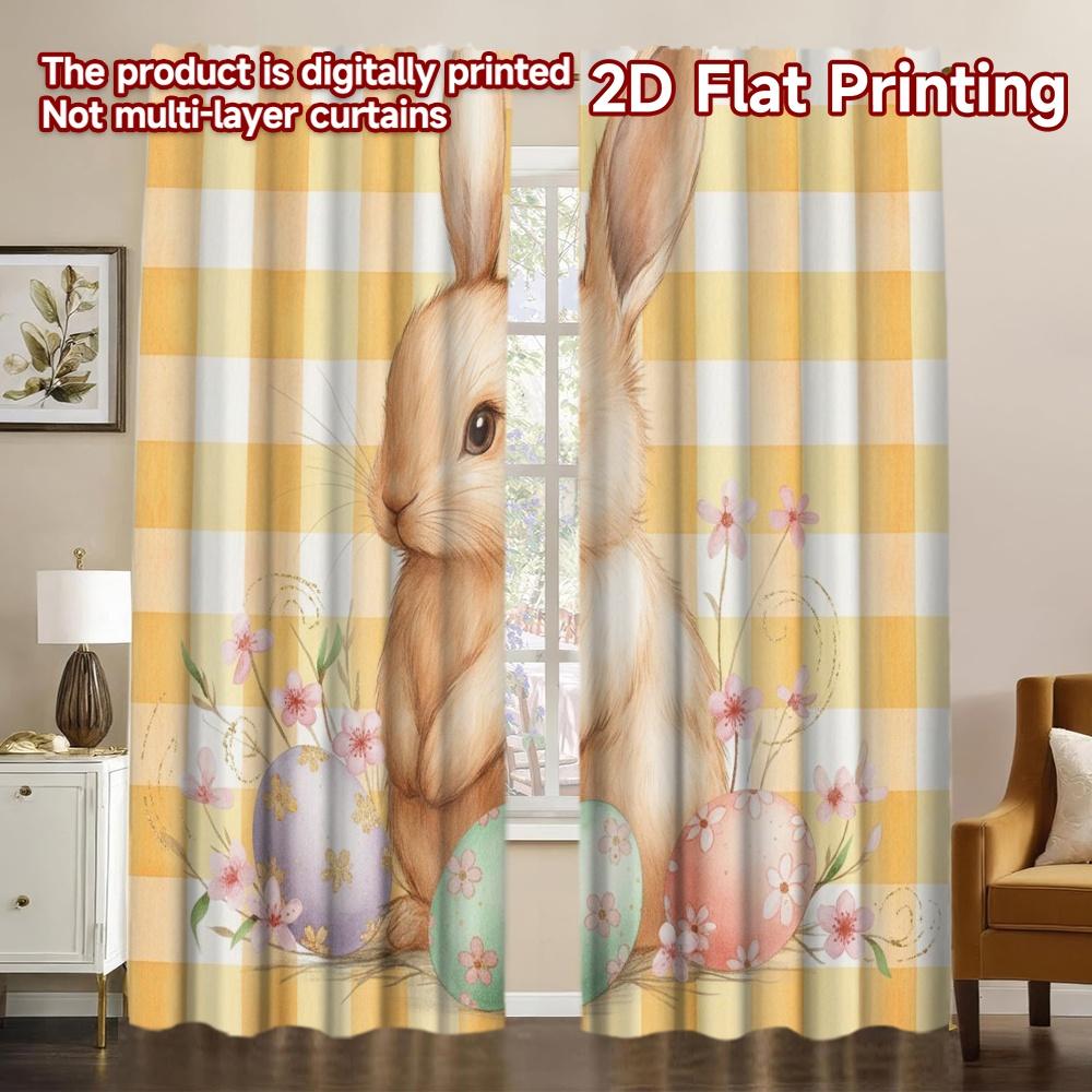 2D flat printing 2pcs New Year Window Drapes Easter Bunny with Blue Eggs Durable Polyester Without Electricity Festive Wall 100*130 HOOK 1pcs
2D flat printing 2pcs New Year Window Drapes Easter Bunny with Blue Eggs Durable Polyester Without Electricity Festive Wall 100*130 HOOK 1pcs