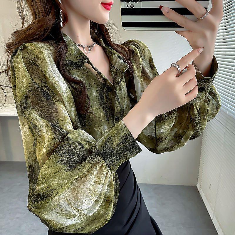 Элегантная свободная блузка из шифона с цветочной вышивкой для женщин, стильная и удобная рубашка с широким рукавом XL зелёный
Элегантная свободная блузка из шифона с цветочной вышивкой для женщин, стильная и удобная рубашка с широким рукавом XL зелёный