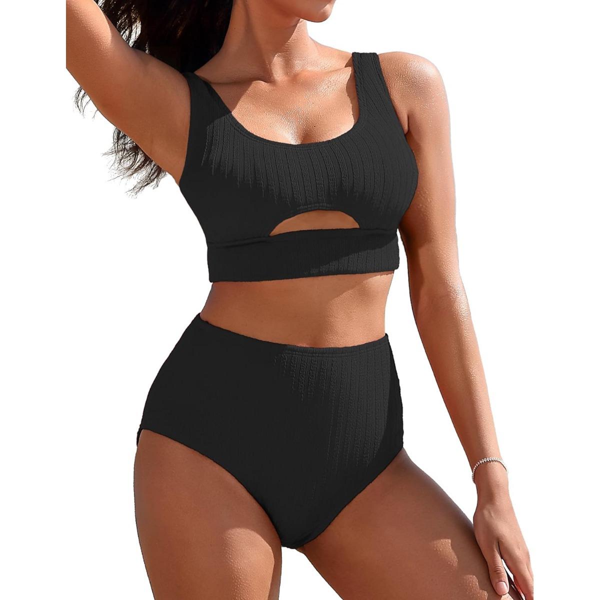 Charmleaks комплекты бикини в рубчик с высокой талией, женский купальник из двух предметов, сексуальный купальный костюм с вырезом и вырезом XL чёрный
Charmleaks комплекты бикини в рубчик с высокой талией, женский купальник из двух предметов, сексуальный купальный костюм с вырезом и вырезом XL чёрный