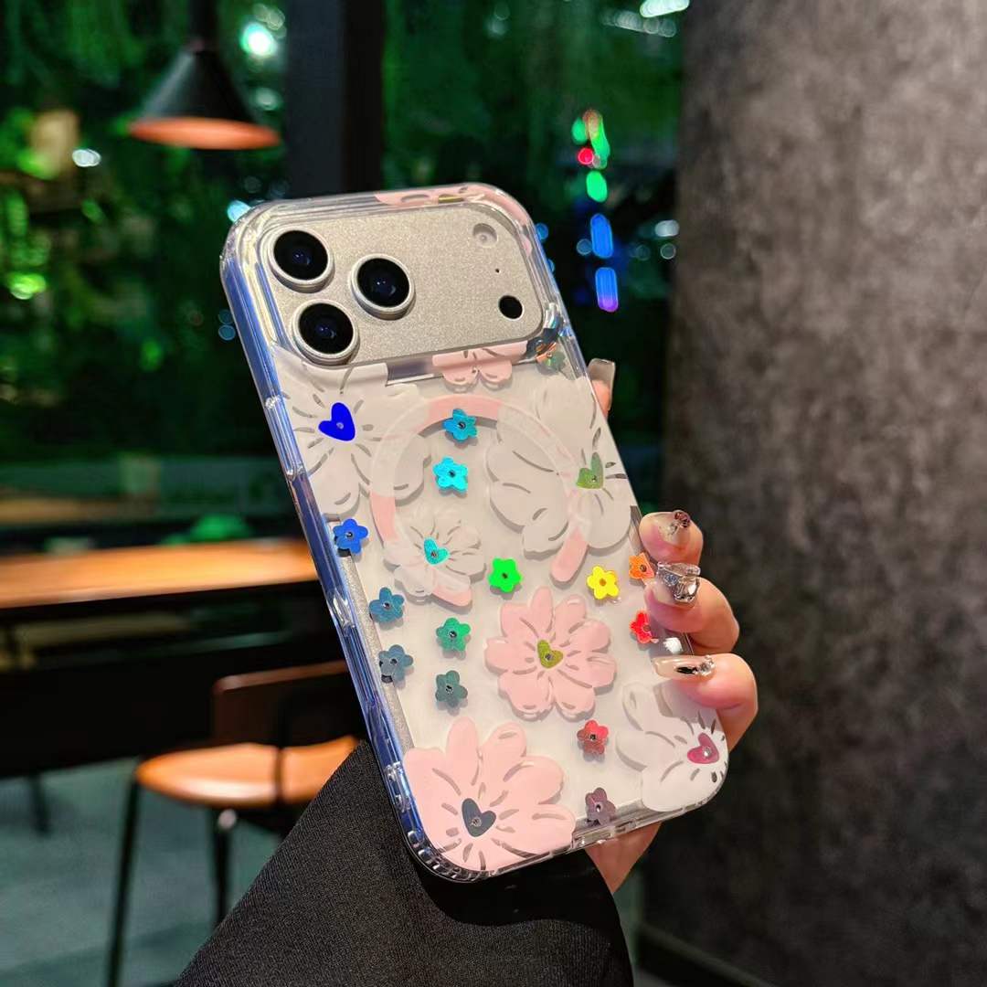 For iPhone 17 Pro Case Compatible with MagSafe Laser Flower PC + TPU Clear Phone Cover
For iPhone 17 Pro Case Compatible with MagSafe Laser Flower PC + TPU Clear Phone Cover