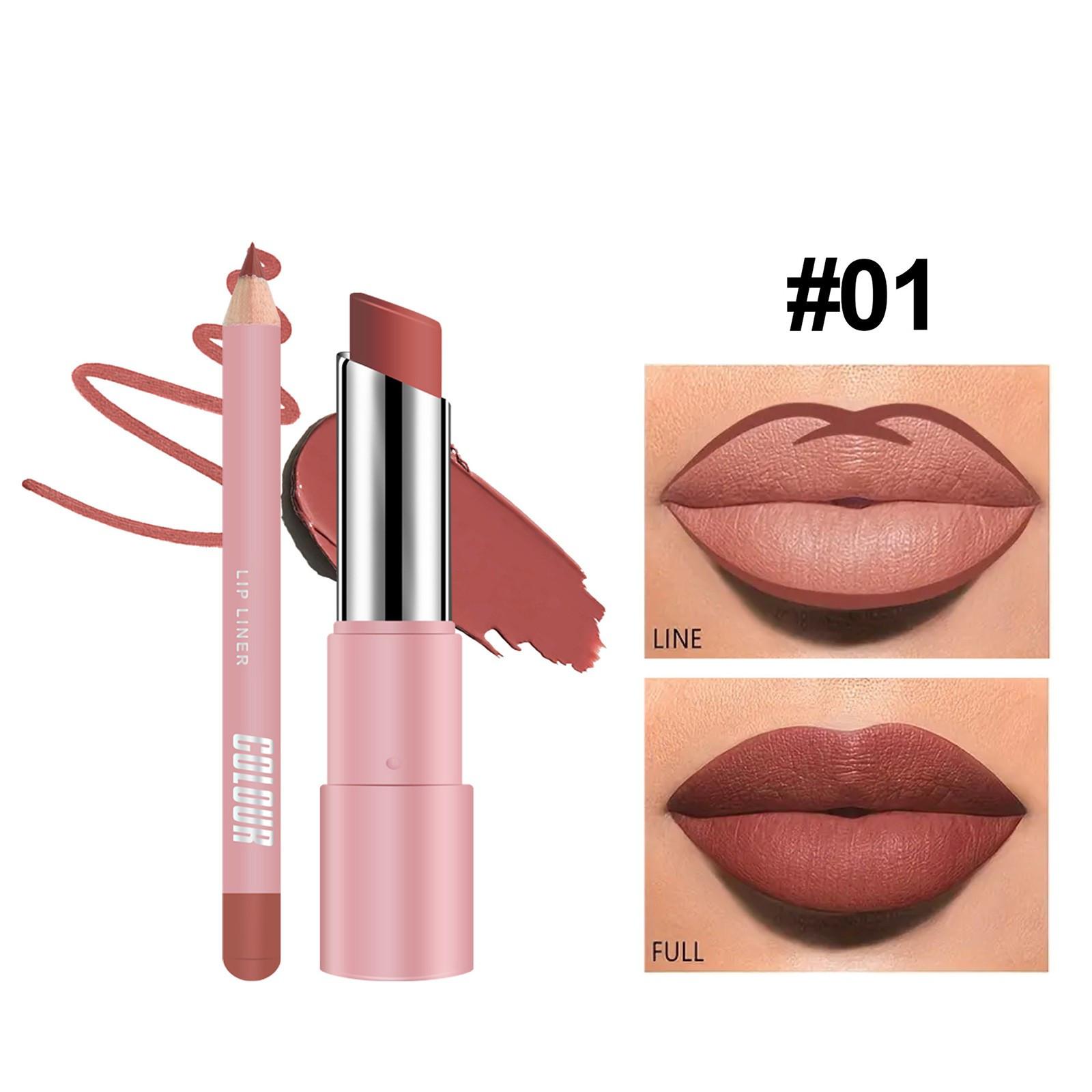Lip Liner And Lipstick Set, 2-in-1 Waterproof Lip Liner And Long-lasting Lipstick Set One Size
Lip Liner And Lipstick Set, 2-in-1 Waterproof Lip Liner And Long-lasting Lipstick Set One Size
