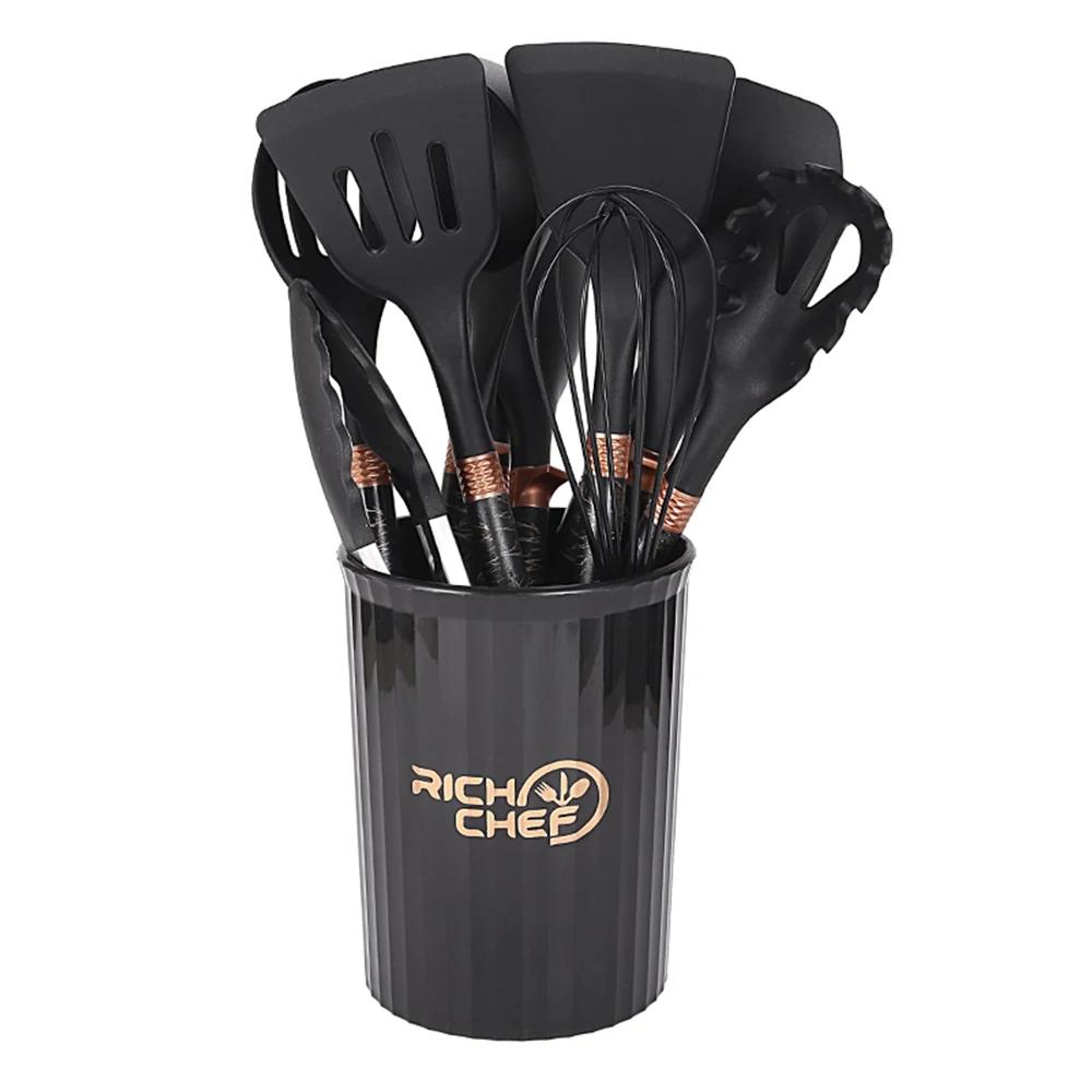 12pcs/set Marble Patterned Silicone Soup Spoon Spatula Non Stick Pot Heat-resistant Kitchenware Exquisite High-end Kitchen Tools чорний
12pcs/set Marble Patterned Silicone Soup Spoon Spatula Non Stick Pot Heat-resistant Kitchenware Exquisite High-end Kitchen Tools чорний
