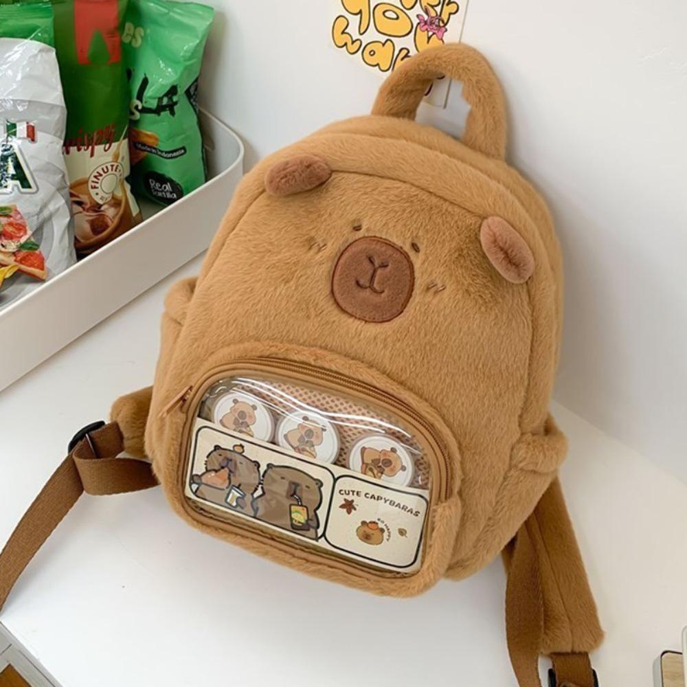 Cartoon Animal Capybara Plush School Bag With Badge Cartoon Capybara Bag Outdoor коричневий
Cartoon Animal Capybara Plush School Bag With Badge Cartoon Capybara Bag Outdoor коричневий