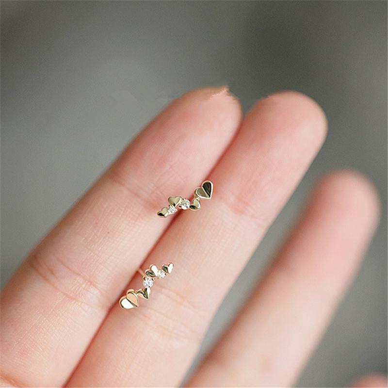 925 Sterling Silver 14K Gold Plating Simple Heart-Shaped Link Stud Earrings Women Pavé Crystal Korean Wedding Jewelry Gift Silver
925 Sterling Silver 14K Gold Plating Simple Heart-Shaped Link Stud Earrings Women Pavé Crystal Korean Wedding Jewelry Gift Silver