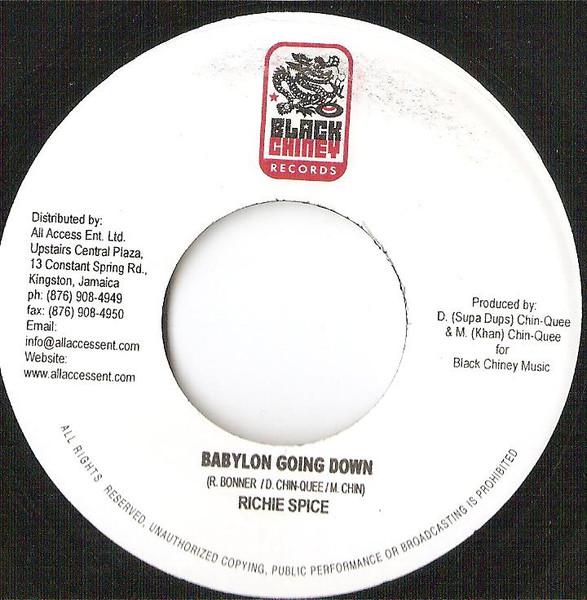 7inch Record RICHIE SPICE - Babylon Going Down DR9704 Black Chiney Re 2007 Jamaica Reggae, Ska & Dub Used
7inch Record RICHIE SPICE - Babylon Going Down DR9704 Black Chiney Re 2007 Jamaica Reggae, Ska & Dub Used