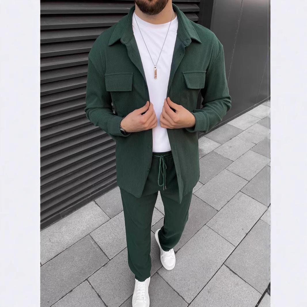 2025 Spring Men s Corduroy Casual Set: Long-Sleeve Lapel Shirt & Trousers Triple Extra Large темно-зеленого
2025 Spring Men s Corduroy Casual Set: Long-Sleeve Lapel Shirt & Trousers Triple Extra Large темно-зеленого