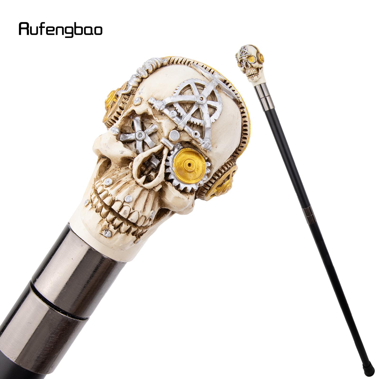 Yellow Resin Gear Eyes Skull Head Walking Cane Fashion Decorative Steel Stick Gentleman Elegant Cosplay Cane Knob Crosier 94cm
Yellow Resin Gear Eyes Skull Head Walking Cane Fashion Decorative Steel Stick Gentleman Elegant Cosplay Cane Knob Crosier 94cm