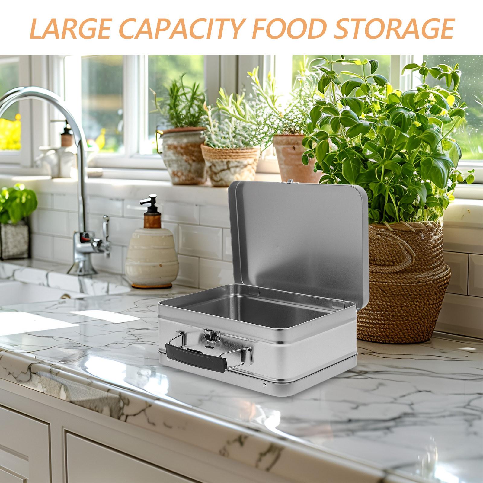 Food Containers Lunch Tin Cookie Tins with Lids Metal Boxes Storage Holder Silver Bento 20.5X15X7.5CM
Food Containers Lunch Tin Cookie Tins with Lids Metal Boxes Storage Holder Silver Bento 20.5X15X7.5CM