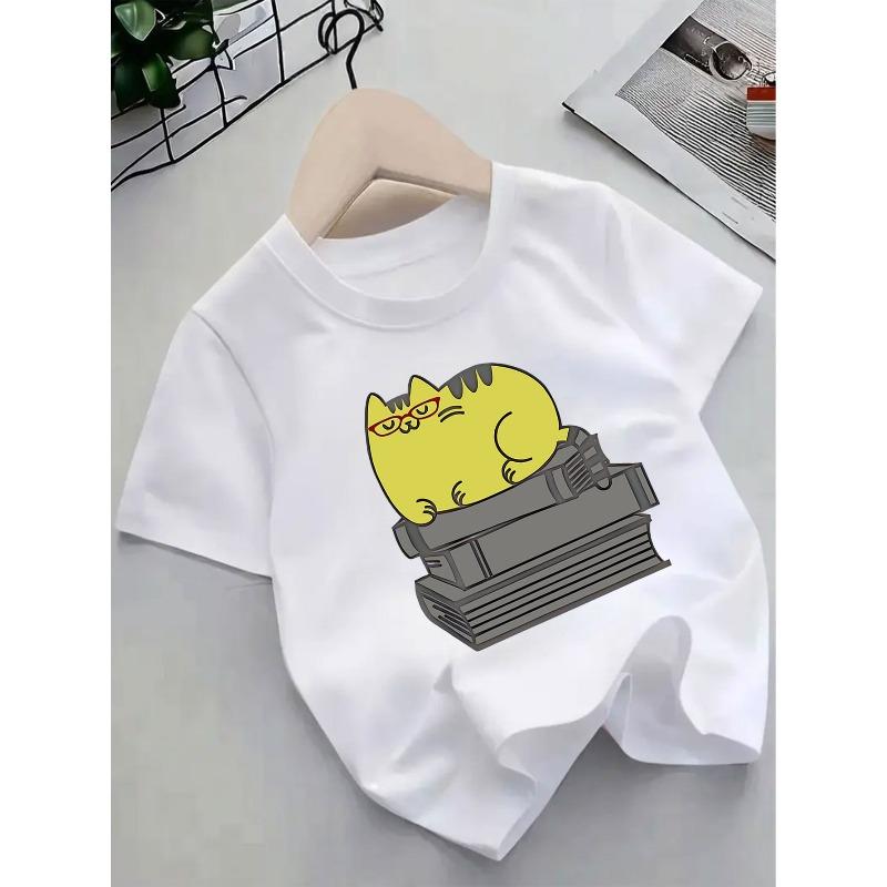 European sizes Cute Kitten Print Short Sleeve T-Shirt - Summer Casual Round Neck Top with Kitten & Cat Paws Design, 98cm
European sizes Cute Kitten Print Short Sleeve T-Shirt - Summer Casual Round Neck Top with Kitten & Cat Paws Design, 98cm