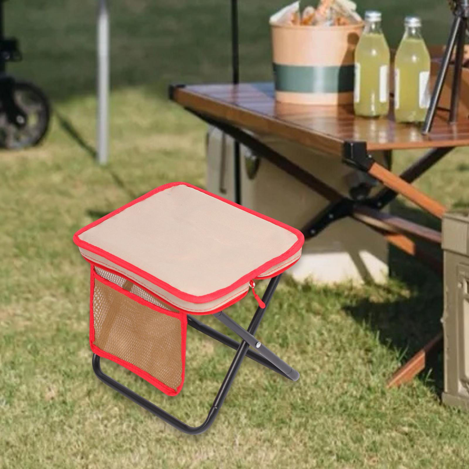 Folding Camping Stool Footstool with Side Pocket Multipurpose Small Foldable Chair for Park L_Khaki and Red
Folding Camping Stool Footstool with Side Pocket Multipurpose Small Foldable Chair for Park L_Khaki and Red
