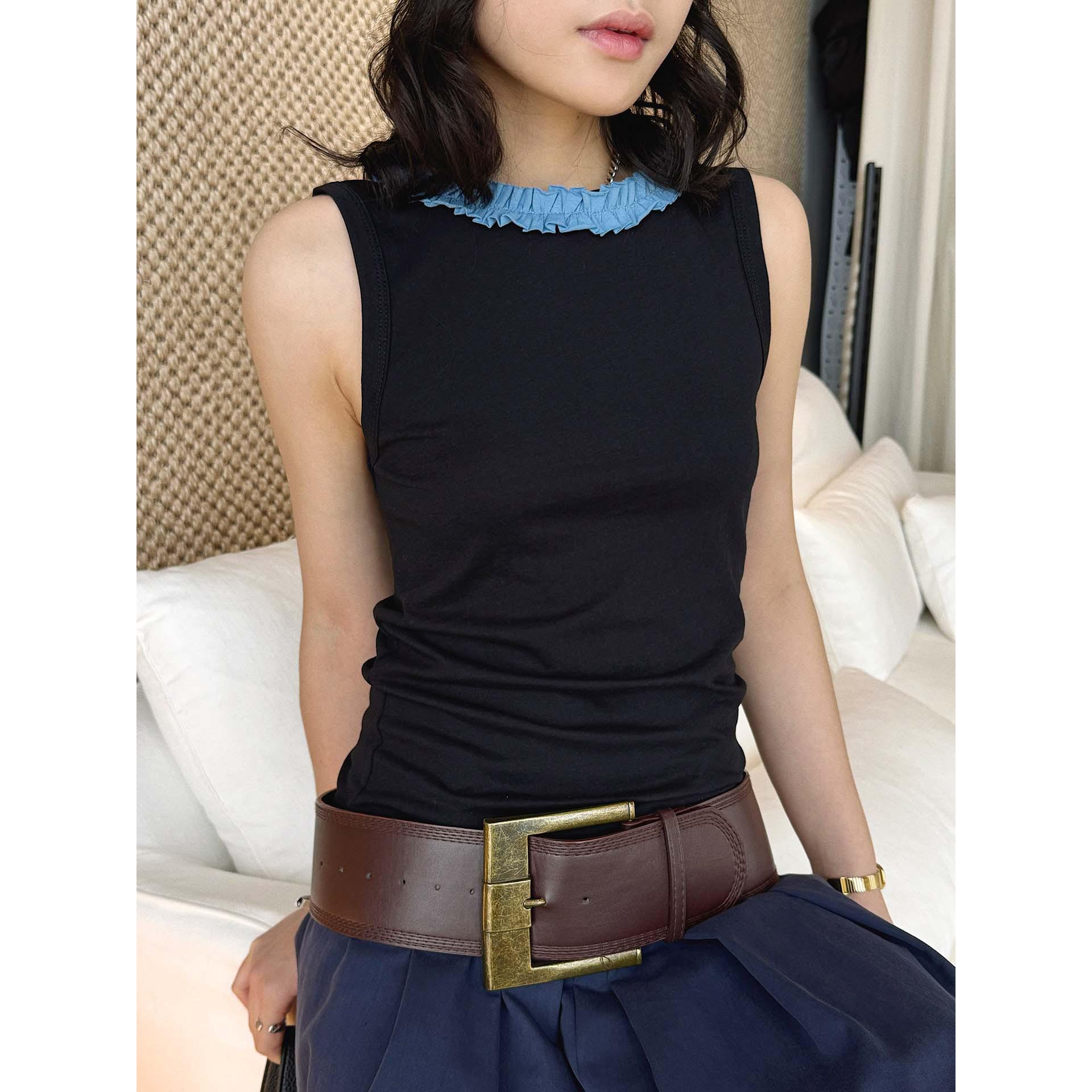 Japanese Style Color Block Ruffle Racerback Tank Top for Women - Spring/Summer Collection One Size синий
Japanese Style Color Block Ruffle Racerback Tank Top for Women - Spring/Summer Collection One Size синий