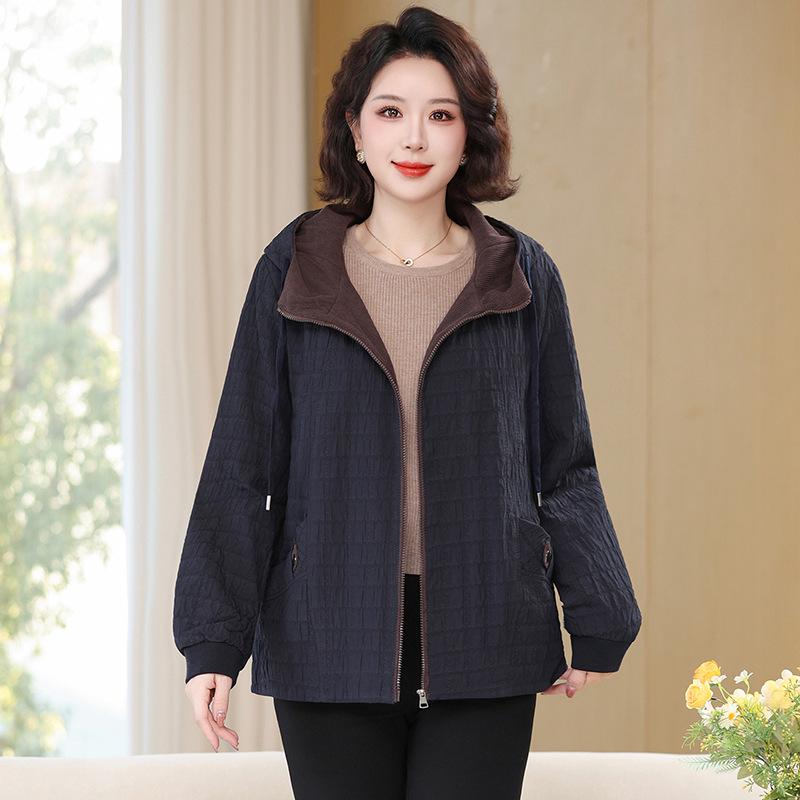 Plus Size Hooded Jacket for Middle-Aged & Elderly Women - Spring/Autumn 6XL for 195-210 Jin темно-синього кольору
Plus Size Hooded Jacket for Middle-Aged & Elderly Women - Spring/Autumn 6XL for 195-210 Jin темно-синього кольору