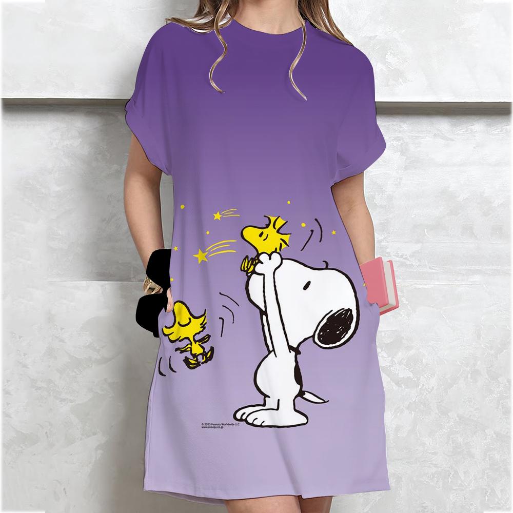 Жіноча вільна літня сукня з коротким рукавом великого розміру з принтом Snoopy, міні-сукня в стилі футболки, літня повсякденна вільна сукня M
Жіноча вільна літня сукня з коротким рукавом великого розміру з принтом Snoopy, міні-сукня в стилі футболки, літня повсякденна вільна сукня M