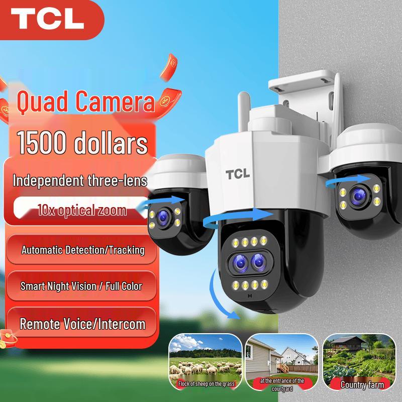 TCL 4-Lens 360° Outdoor Ultra HD Wi-Fi Security Camera CN plug (adapter included) With 15-Day Loop Recording Card
TCL 4-Lens 360° Outdoor Ultra HD Wi-Fi Security Camera CN plug (adapter included) With 15-Day Loop Recording Card