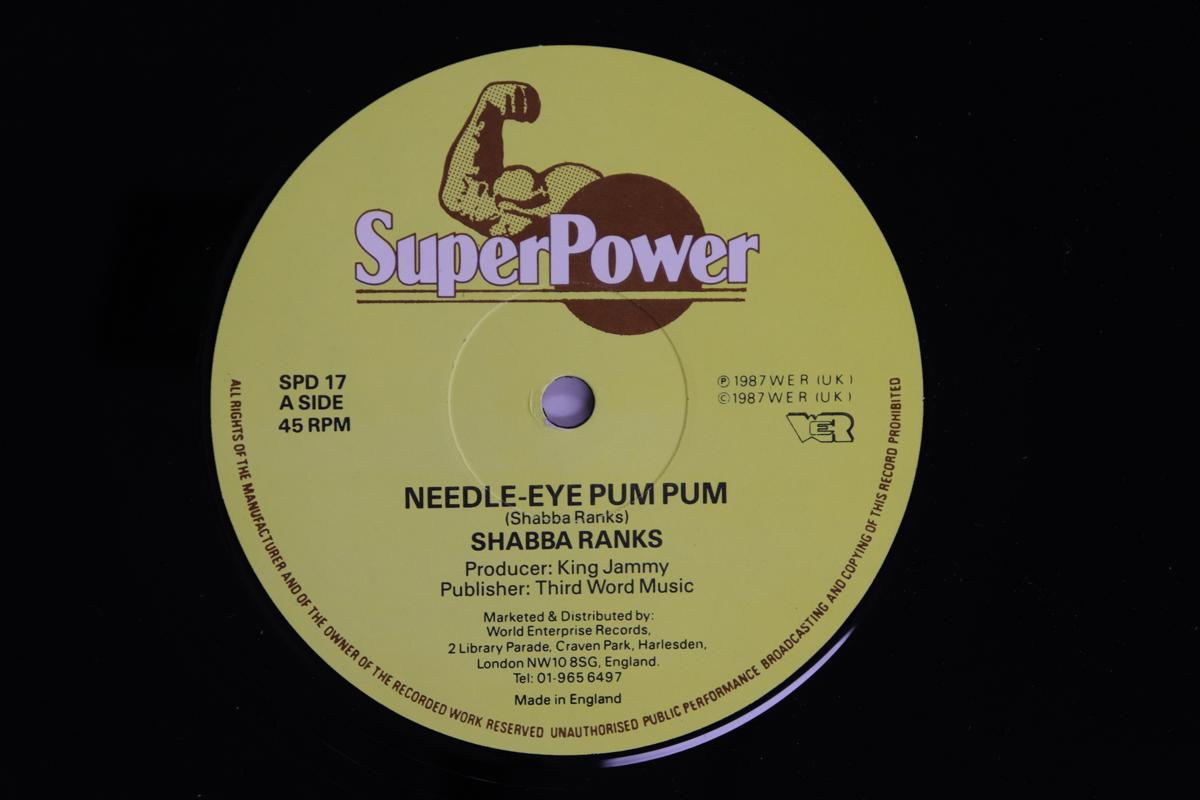 12inch Record SHABBA RANKS JUNIOR DELGADO Needle Eye Pum Pum Illegal Gun SPD17 Super Power 1987 US Reggae Ska Dub Used
12inch Record SHABBA RANKS JUNIOR DELGADO Needle Eye Pum Pum Illegal Gun SPD17 Super Power 1987 US Reggae Ska Dub Used
