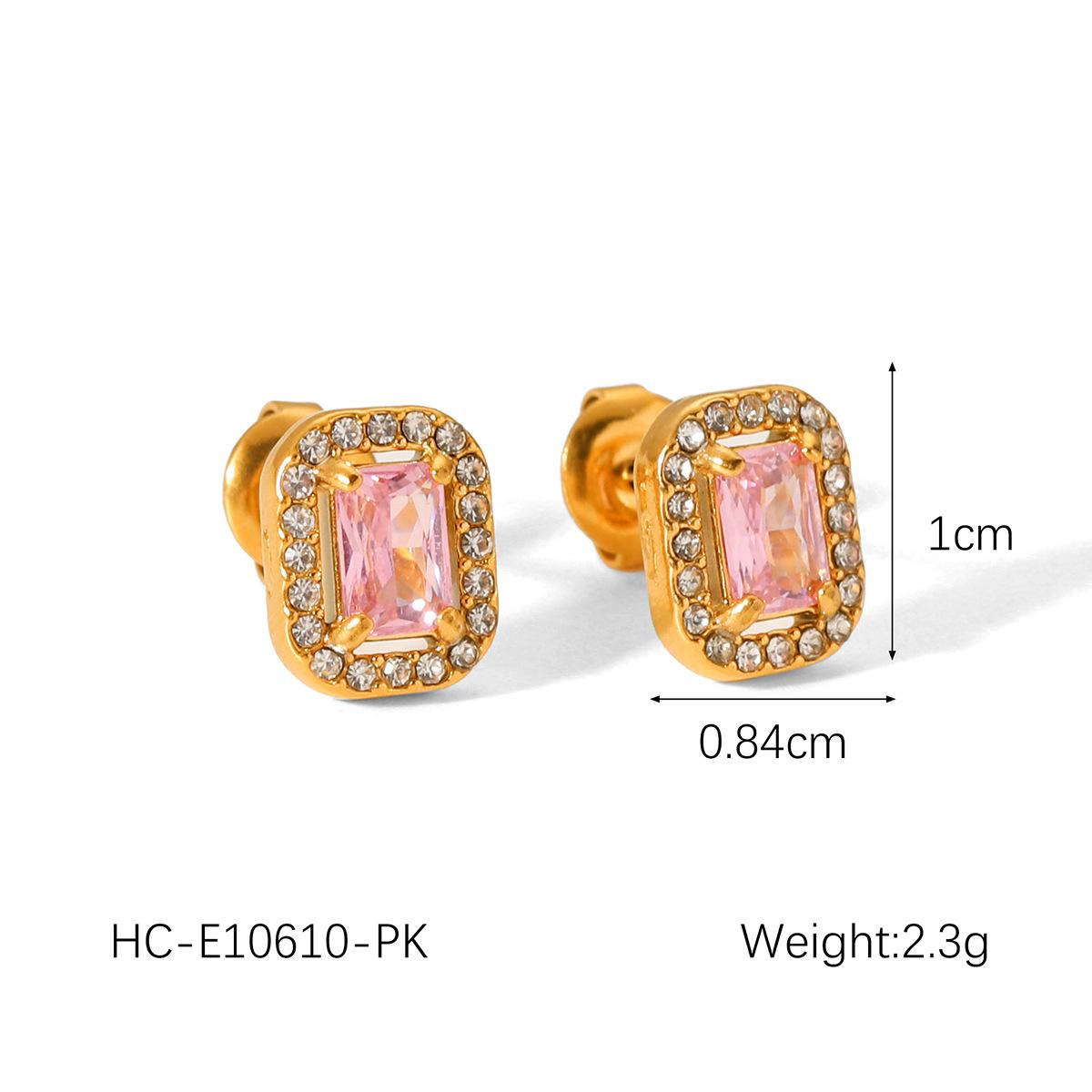 Fashionable Light Luxury Geometric Zircon Inlaid Stud Earrings 18K Gold Square Titanium Steel Earrings for Women розовый
Fashionable Light Luxury Geometric Zircon Inlaid Stud Earrings 18K Gold Square Titanium Steel Earrings for Women розовый